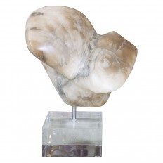 Petite lucite and stone sculpture 